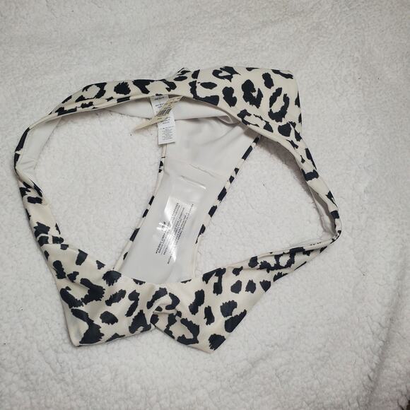 Aerie Cheekier High Waist Leopard Print Bikini Bottoms Cheeky NEW Medium White - Picture 5 of 8